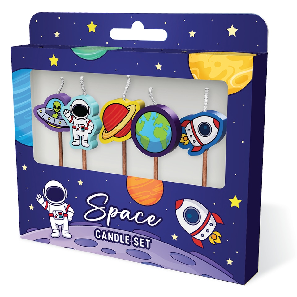 image 1 of Novelty Cake Candle Set - Space