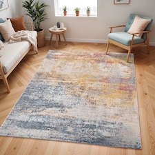 LIVABLISS Ankara-Abstract Modern Marble Rug 200 x 275 cm | Grey Blue