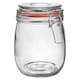 image 4 of Argon Tableware Glass Storage Jars with Labels - 750ml - Orange Seal - Pack of 3