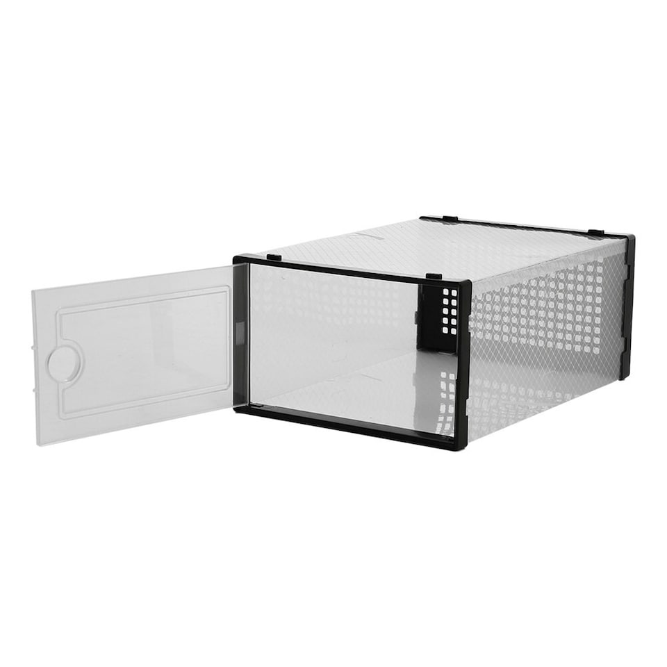 image 1 of Living and Home 12 Pack Plastic Stackable Shoe Storage Boxes