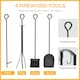 image 9 of Outsunny Firewood Rack Log Holder Wood Storage with Hooks 4 Tools Black