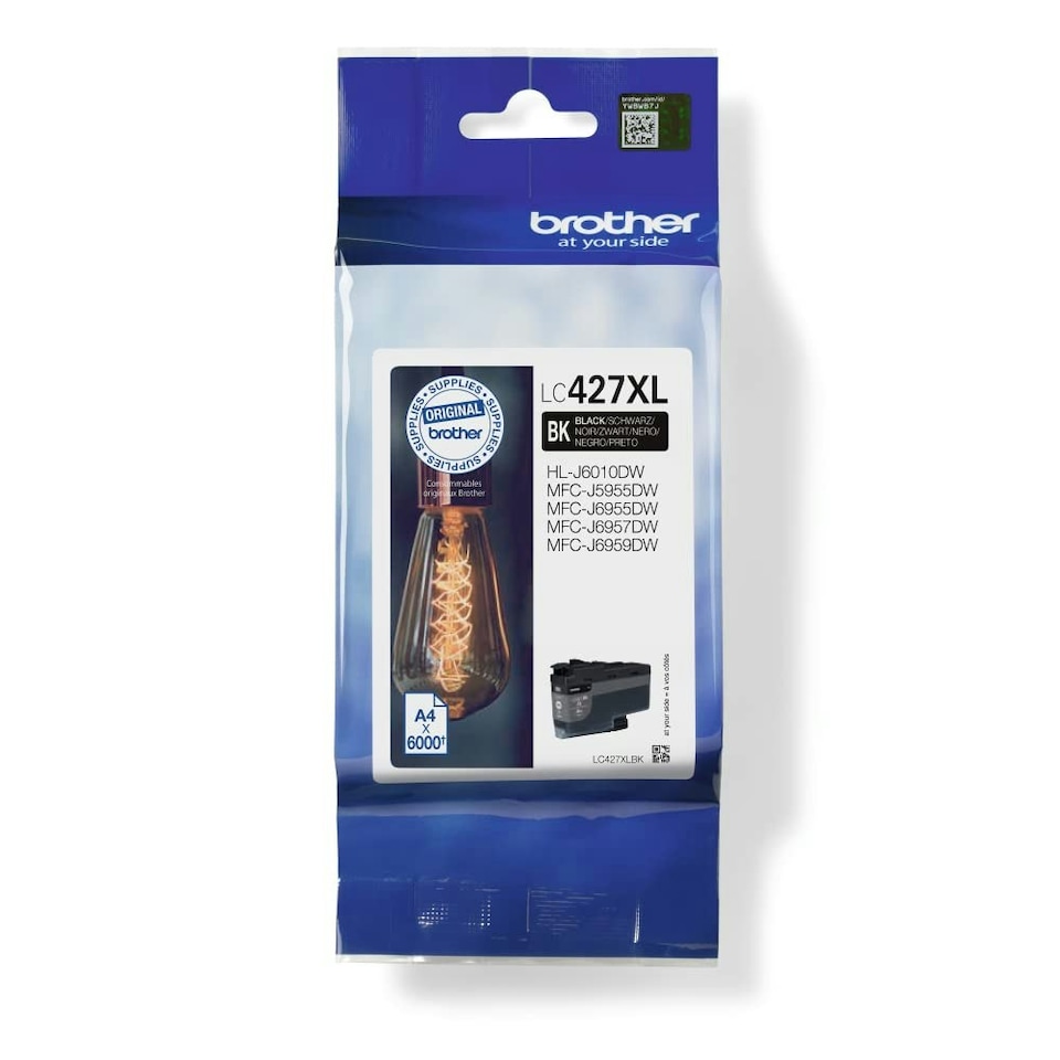 image 1 of BROTHER LC-427XLBK Inkjet Cartridge, Black, Single Pack, High Yield, Includes 1 x Inkjet Cartridge, Genuine Supplies