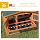 image 9 of PawHut Rabbit Hutch, Bunny Cage with Run & Sliding Tray, Hay Rack, Orange