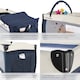 image 7 of Travel Cot Dog - foldable, with changing mat, for children up to 36 months | Blue | blue | 132 x 75 x 104 cm | 1