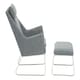 image 4 of Interiors by Premier Grey Fabric Chair with Foot Stool Ottoman, Steel Frame Highback Accent Chair for Office, Lounge, Living Room