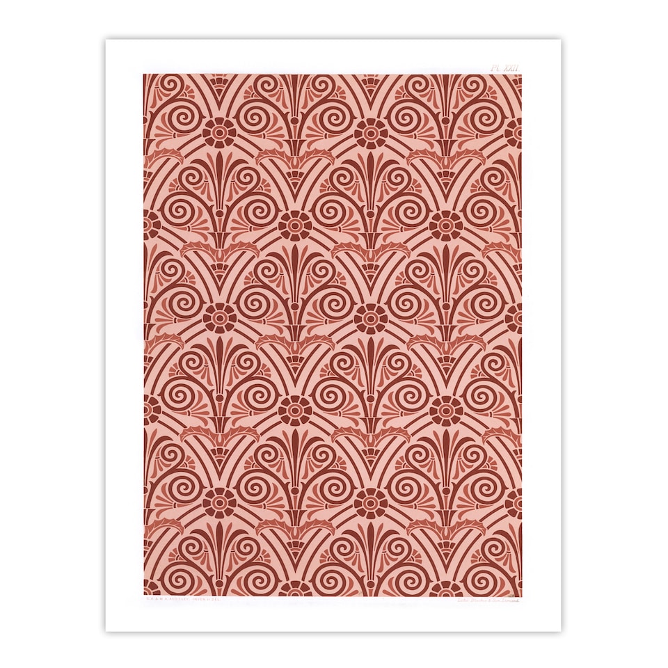 image 1 of GA and MA Audsley Framed Wall Art Antique Botanical Greek Pattern Home Décor