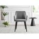 image 3 of Furniturebox 2x Calla Grey Velvet Dining Chairs with Black Legs