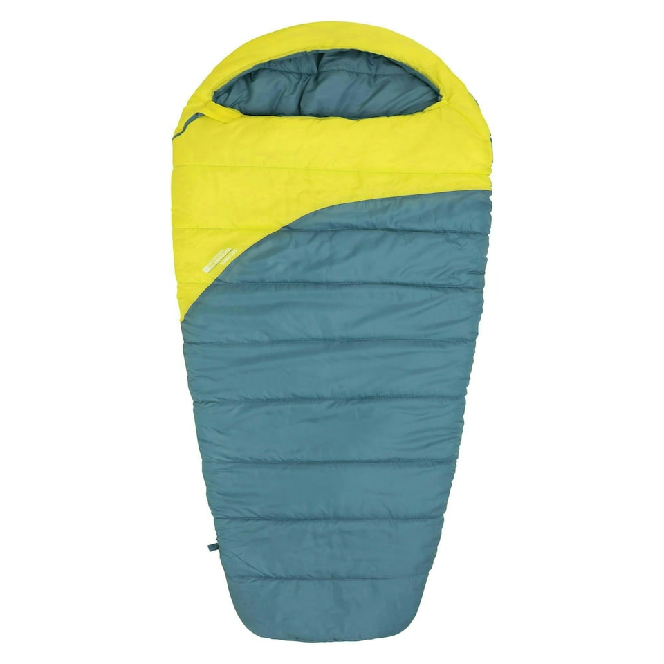 image 1 of Mountain Warehouse Summit 300 Square Sleeping Bag Insulated Two Way Zip Camp Bed Left Handed Zip - Long Length (215cm) Blue | Light Blue