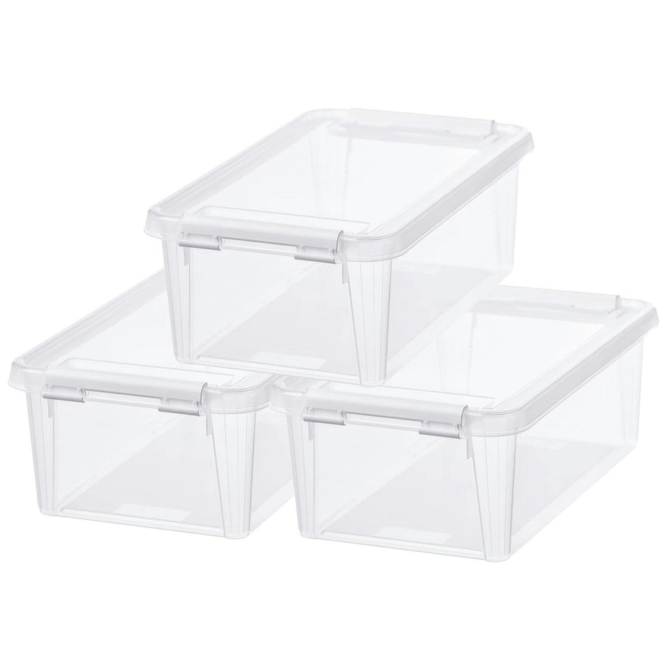 image 1 of SmartStore Home Storage Boxes, Clear 3 Sets of 3.6L
