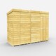image 1 of 13 x 6 Feet Pent Shed - Double Door Without Windows - Wood - L178 x W387 x H201 cm Brown
