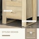 image 5 of HOMCOM 2 Drawer Boxy Bedside Table w/ Handles Elevated Base Oak Brown