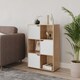 image 3 of 6-Cube Shelving Unit With Lined Doors | Brown | Oak & White | 1