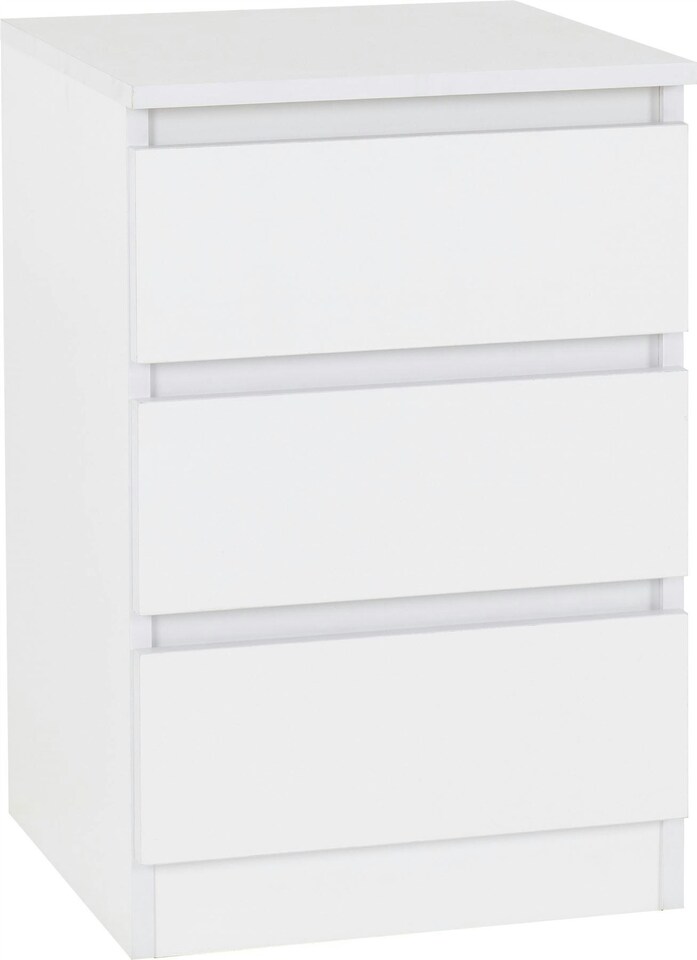 image 1 of Pair of Malvern 3 Drawer Bedside Tables | White | 2