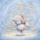 image 1 of Bear Surrounded By Stars In Tree Shape Open Christmas Card