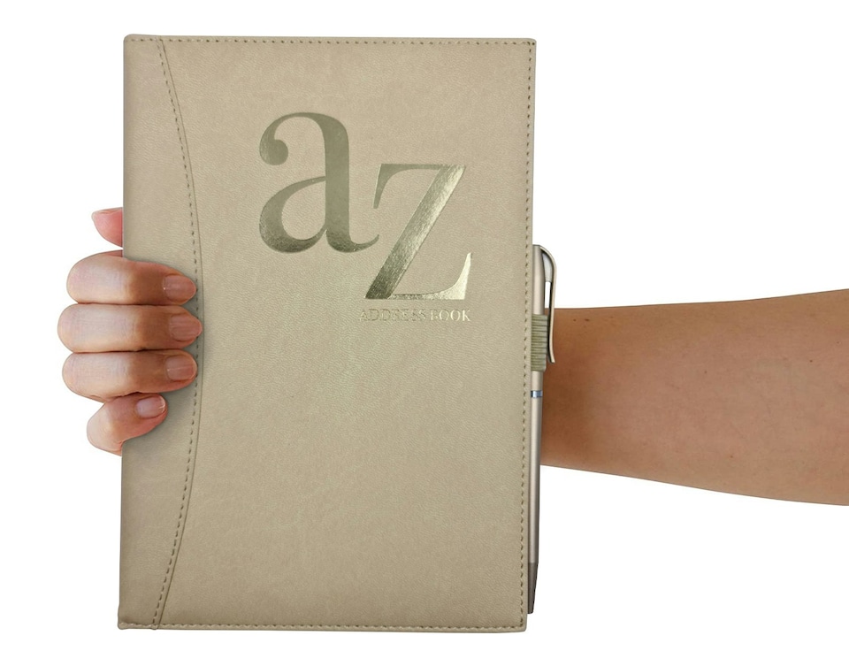 image 1 of A5 Cream Address Book With Pen