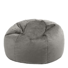icon Aurora Classic Velvet Bean Bag Chair Charcoal Grey Bean Bags Grey