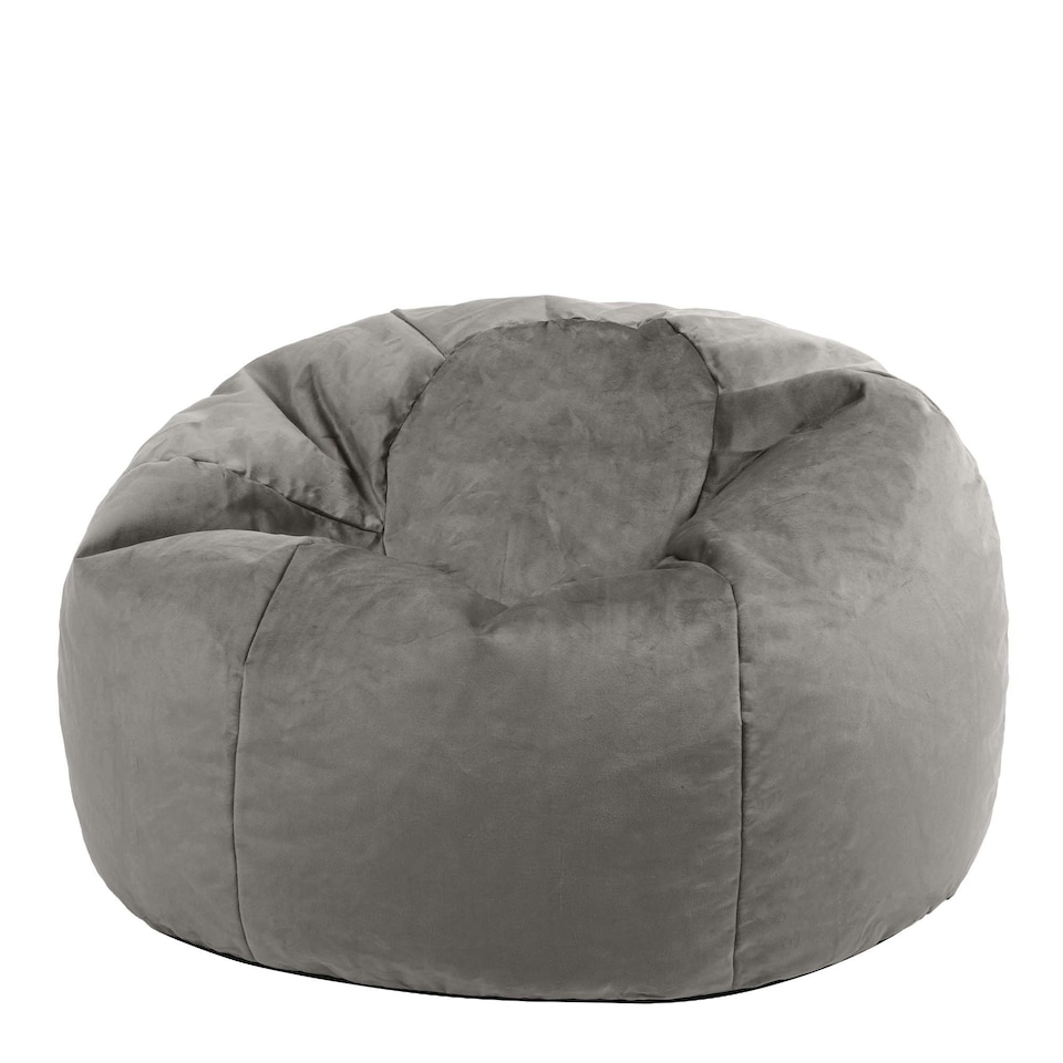 image 1 of icon Aurora Classic Velvet Bean Bag Chair Charcoal Grey Bean Bags Grey