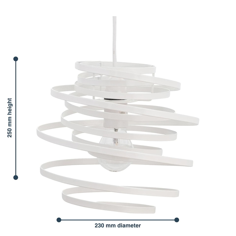 image 1 of Set of 2 White Metal Swirl Easy Fit Light Shades | White | Medium | 2