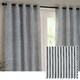 image 1 of Yard Hebden Striped Cotton Navy Eyelet Curtains 229 x 183cm