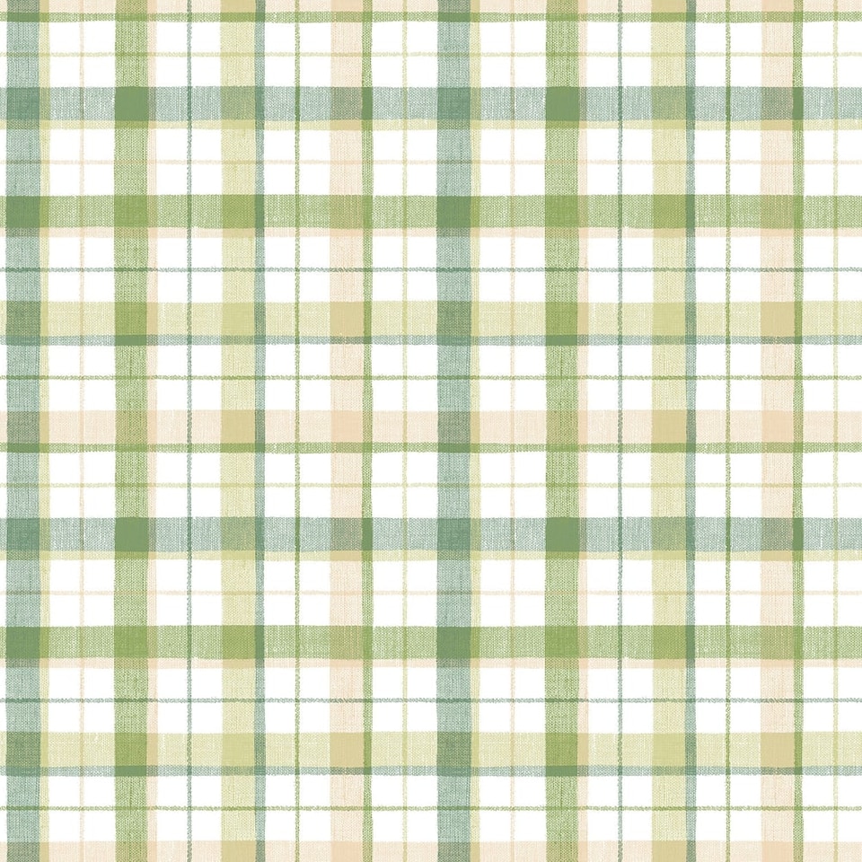 Galerie Kitchen Style 3 Green White Textured Plaid Smooth Wallpaper