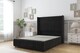 image 1 of Sloomy Camden Black Plush Divan Bed Base No Drawers With 54 Inch Wingback Headboard & 12 Inch Matching Footboard | Black | Black | Double | 1