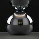 image 2 of ValueLights Modern Chrome Stacked Balls Table Lamp With White Faux Silk Shade