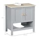 image 8 of kleankin Bathroom Under Sink Cabinet with Adjustable Shelf, White, Grey White | White, Grey