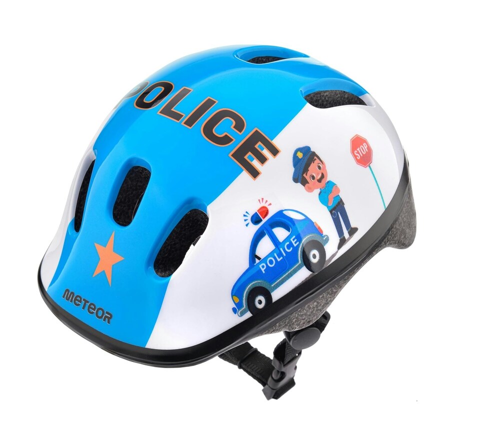 image 1 of Helmet for Kids Toddlers – Lightweight Adjustable Bike Helmet for Boys & Girls – Safety Crash Protection for Cycling, Scooter, Skateboard – KS06 | Blue | Police | XS