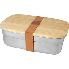 Seasons Tite Bamboo Lunch Box - Silver/Brown - One Size