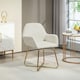image 2 of HOMCOM Modern Accent Chair Velvet-Touch Upholstered Armchair Cream