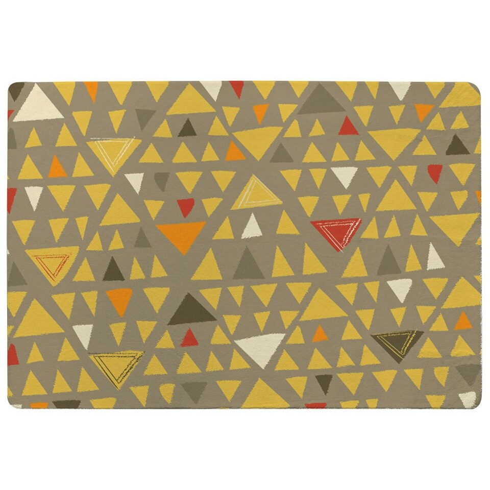 image 1 of Yellow Geometric Triangles (Rug) Yellow | Medium: 80x150cm