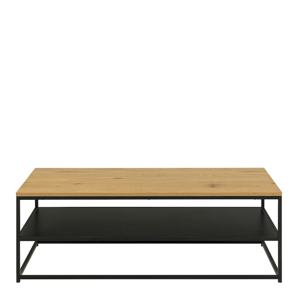 image 1 of Gila Coffee Table with Open Shelf in Oak & Black