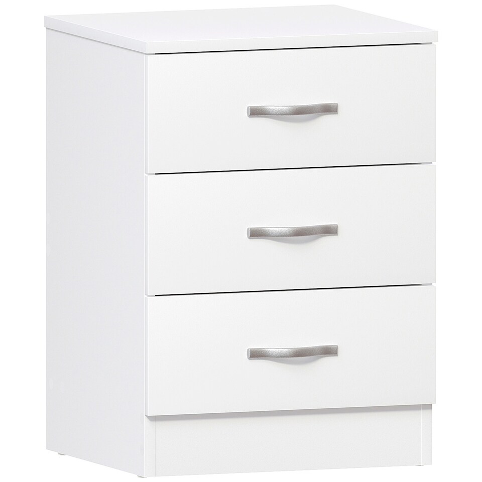 image 1 of Vida Designs Riano 3 Drawer Bedside Chest Cabinet Table Nightstand, White