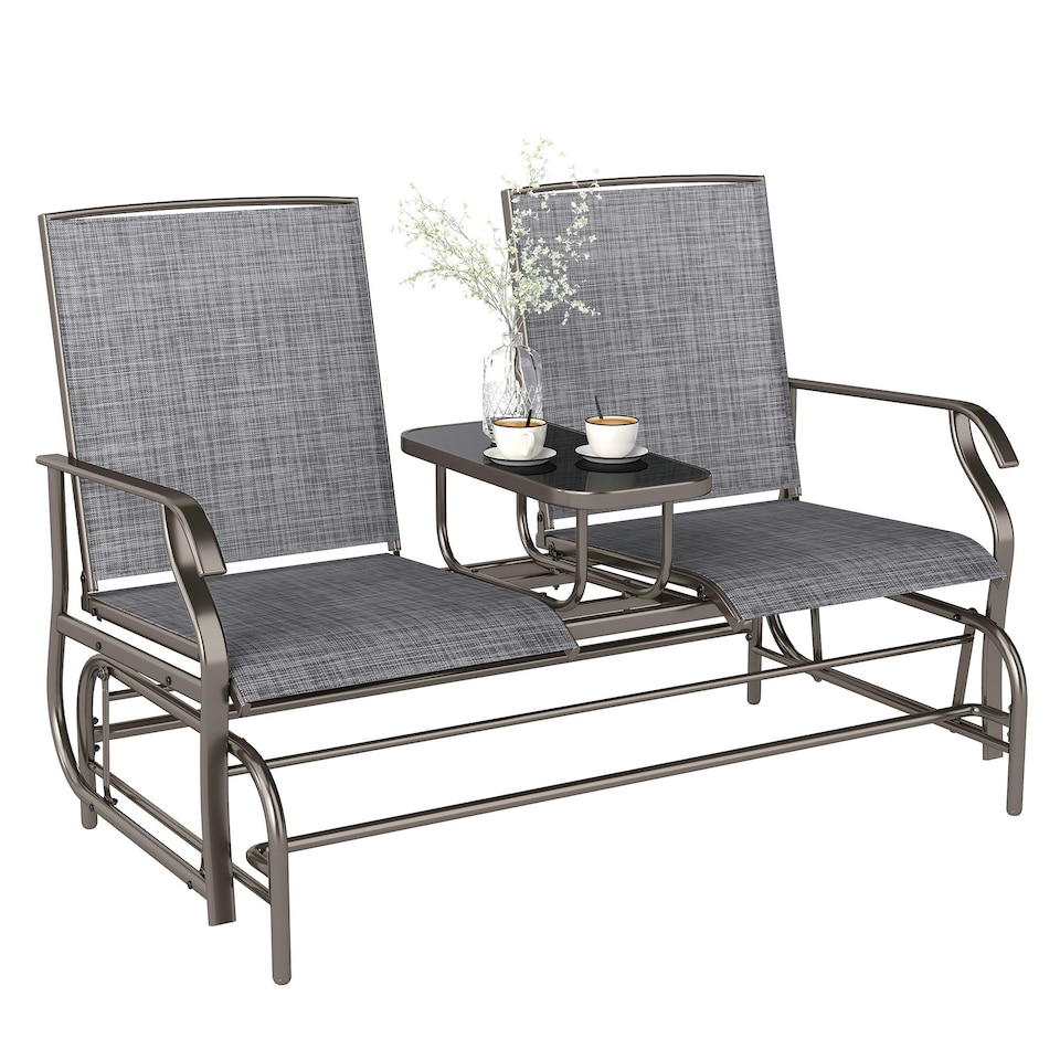 image 1 of Outsunny 2 Seater Rocker Double Rocking Chair Lounger Outdoor Garden Furniture