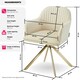 image 6 of Lounge Armchair Living Room Accent Chair 360 Swivel Slim Steel Legs Velvet Fabric  - Set of 4 Cream | Cream/Gold