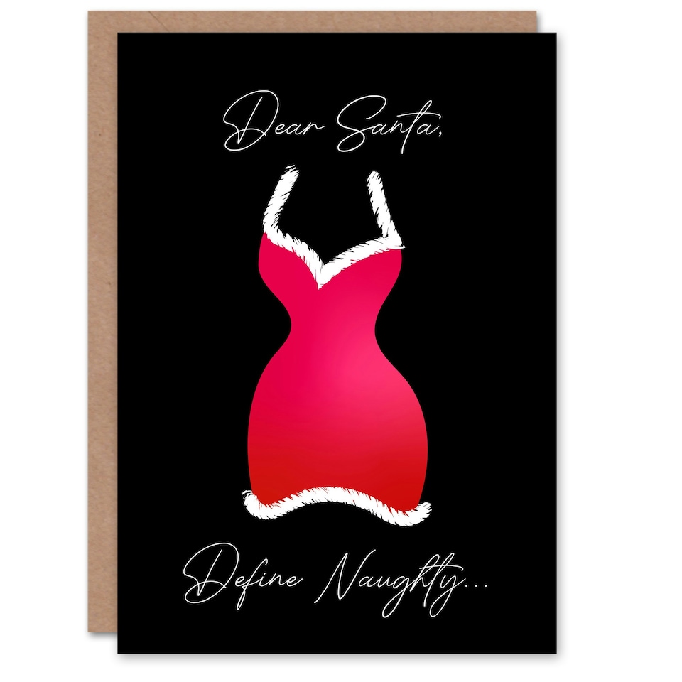 image 1 of Dear Santa Claus Define Naughty Cheeky Funny Christmas Card