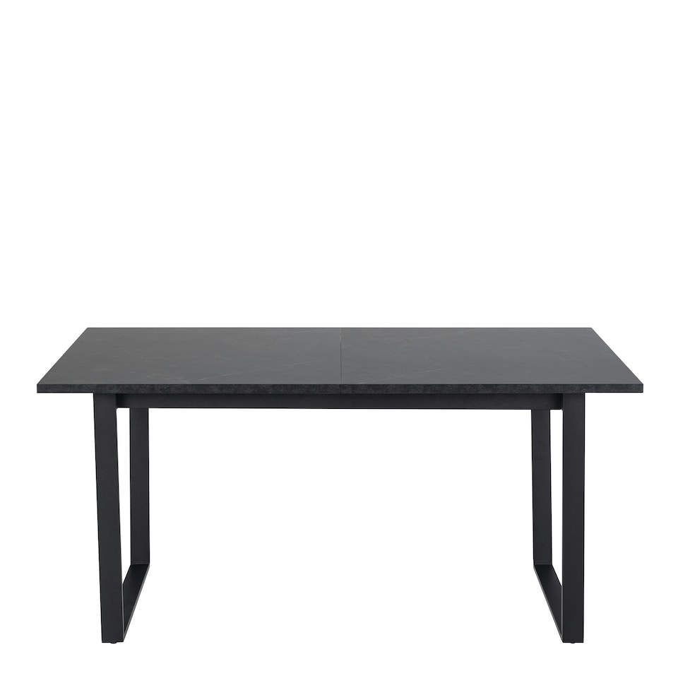 image 1 of Amble Extending Dining Table with Black Marble Melamine Top & Black Legs 160-220