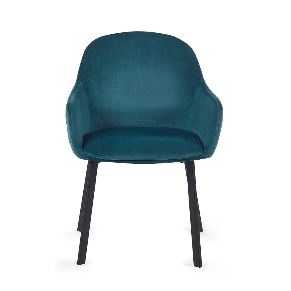 image 1 of Valencia Premium Teal Velvet Dining Chairs - Set of 2