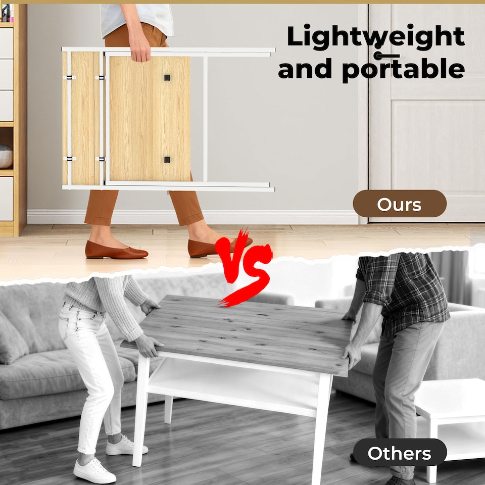 image 1 of Levede Foldable Computer Desk Office Study Workstation with Monitor Shelf | Clear | Clear