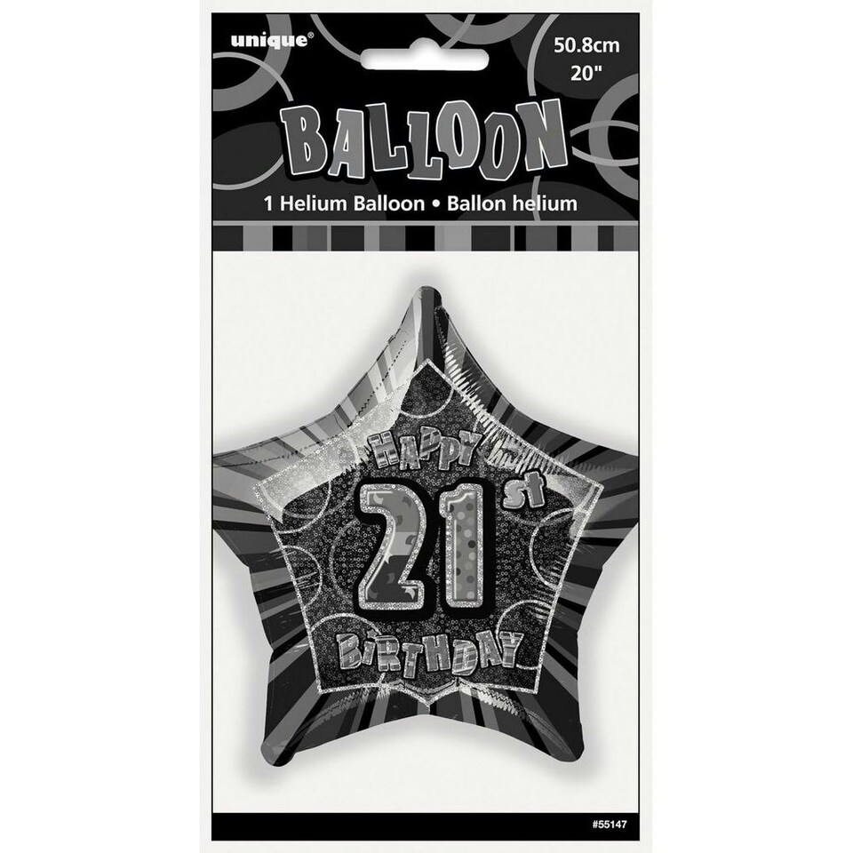 image 1 of Unique Party 21st Birthday Foil Balloon - Silver - One Size
