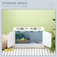 image 4 of PawHut Raised Dog Bowls for Large Dogs Feeding Station w/ Stand, Storage - White