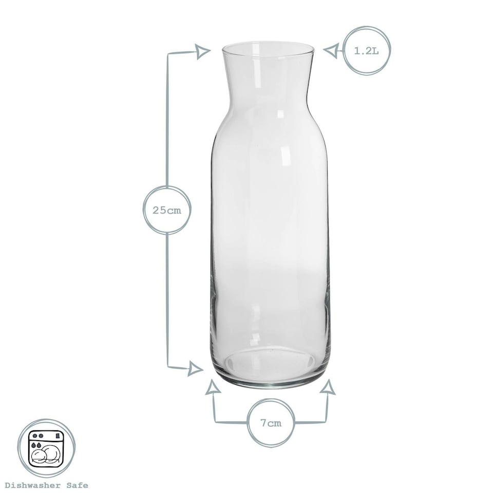 image 1 of Argon Tableware Brocca Glass Carafes with Silicone Lids - 1.2 Litre - Pack of 6