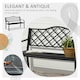 image 3 of Outsunny 2-Seater Garden Bench Cast Iron Patio Antique Loveseat w/ Armrest