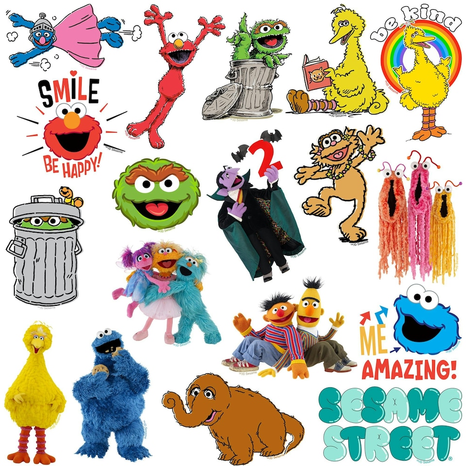 image 1 of Sesame Street Deluxe Assorted Designs Stickers (Pack of 50) - Multicoloured - One Size