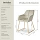 image 6 of Dining Chair Jeane - velvet look, cantilever frame - Set of 4 Cream | Velvet Look Cream/Gold