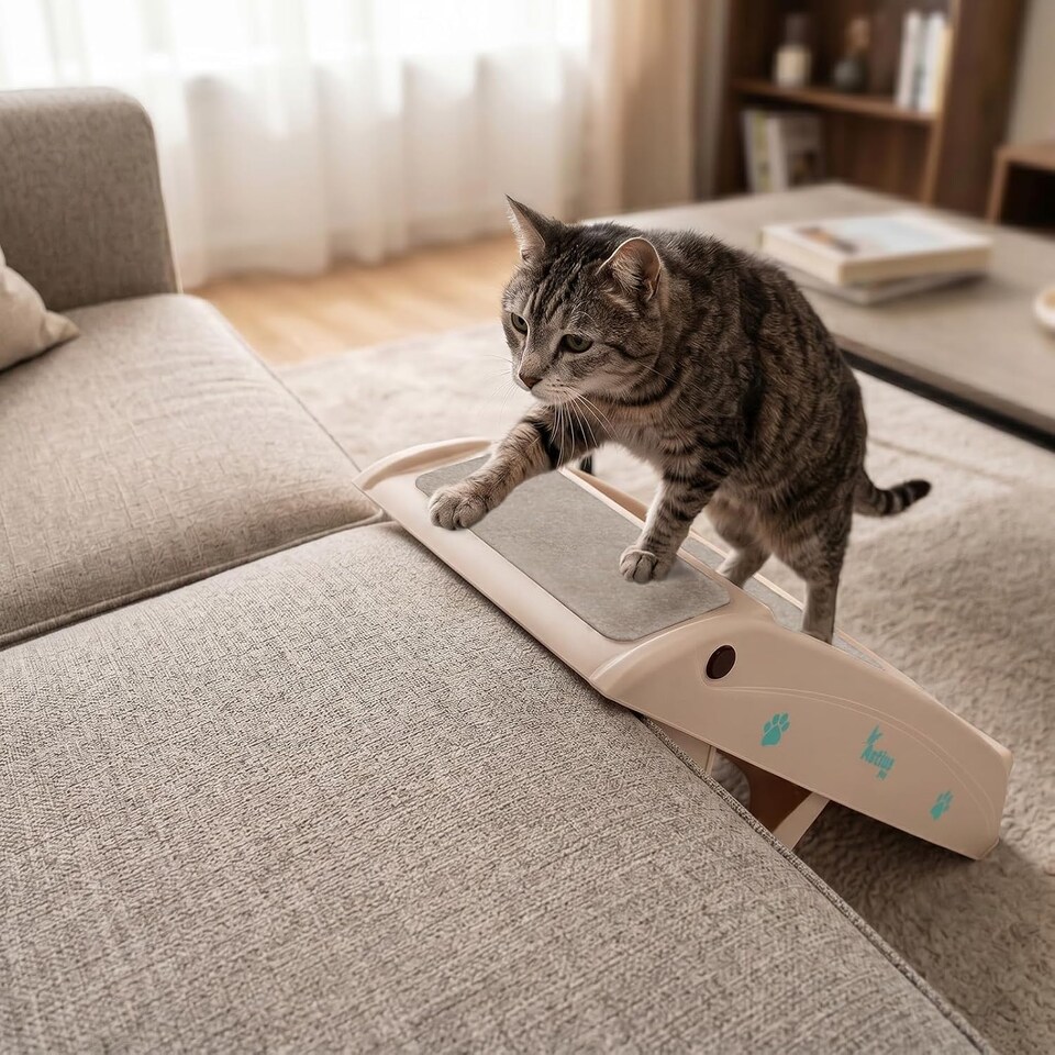 image 1 of Lightweight Folding Pet Stairs Beige