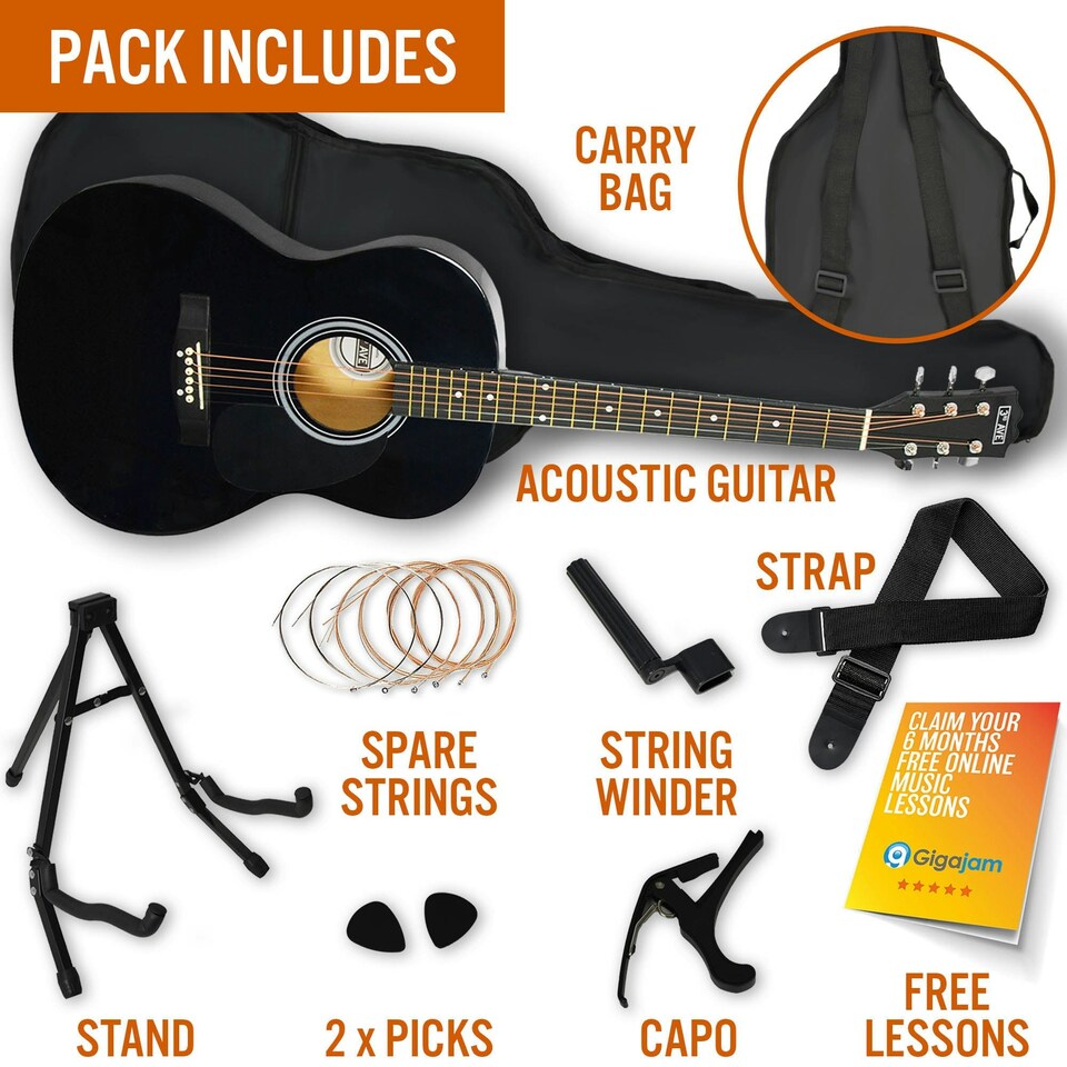 image 1 of 3rd Avenue Full Size Acoustic Guitar Premium Pack Blue