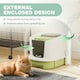 image 8 of PawHut Cat Litter Box, Hooded Cat Litter Tray with Lid, Scoop, Green Grey | One Size