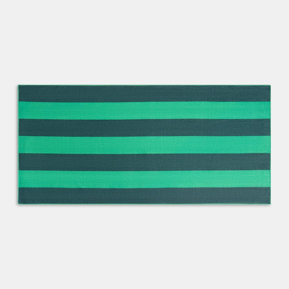 image 1 of OHS Print Beach Towel Bath Travel Quick Dry Microfibre Absorbent | Green | Green Stripes | One size