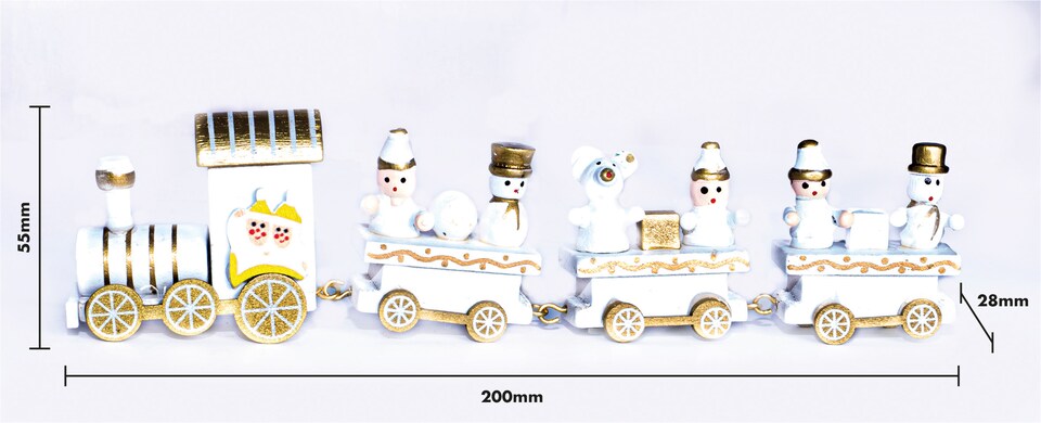 image 1 of St Helens 20Cm Wooden Christmas Train Set Display